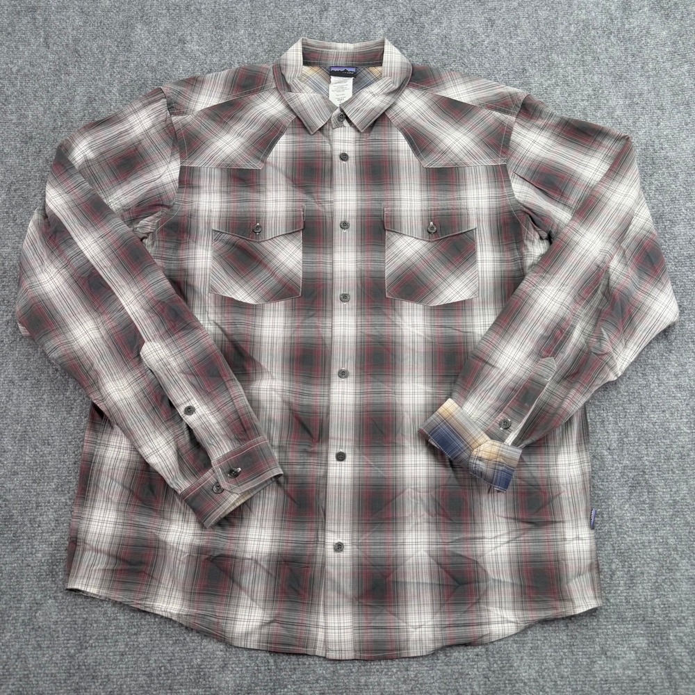Patagonia Shirt Mens Large Plaid 100% Organic Cotton Long‎ Sleeve Western